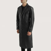 Kavas Black Leather Coat Jacket